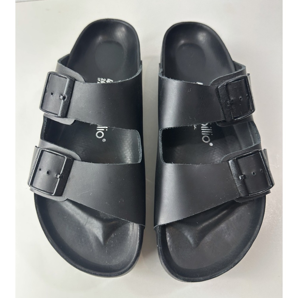 Birkenstock Papillio Arizona Flex Platform Sandals 2 Strap Buckle Black 40 L9 M7 - Picture 2 of 16